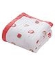 Fabrify 100% Pure Organic Cotton 6 Layer Muslin Blanket for Baby   Ultra-Soft Baby Quilt Cum Wrapper Blanket, Swaddle for Newborns and Toddlers 0-3 Years ( strawberry Design )