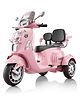JN Creations Dual Seater 12V 3-Wheel Battery Operated HLW-8188 Ride-On Vespa Scooter for Kids (PINK)