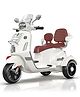 JN Creations Dual Seater 12V 3-Wheel Battery Operated HLW-8188 Ride-On Vespa Scooter for Kids (WHITE)