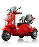 JN Creations Dual Seater 12V 3-Wheel Battery Operated HLW-8188 Ride-On Vespa Scooter for Kids (RED)