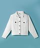 Kookie Kids Woven Full Sleeves Solid Denim Jacket - White