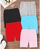 Trampoline Cotton Lycra Knit Pack Of 5 Solid Cycling Shorts - Multi Colour