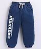 Kidcity Cotton Knit Typography Printed Joggers - Navy