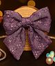 Knotty Ribbons Sequin Embellished Bow Alligator Clip - Purple