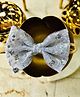 Knotty Ribbons Bow Applique Detailed & Sequins Embellished Headband - White