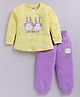 Nottie Planet Cotton Knit Full Sleeves Bunnies Printed Top & Pant Set - Yellow