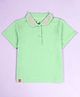 Kiddopanti Cotton Knit Half Sleeves Beads & Lace Embellished Collared Polo Tee  - Paradise Green
