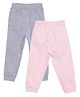 The Mom Store Cotton Knit  Pack Of 2 Solid Sweatpants Grey - Pink & Grey