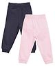 The Mom Store Cotton Knit Pack Of 2 Solid Sweatpants - Pink & Navy Blue