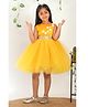 Toy Balloon Kids Net Woven Sleeveless Floral Applique Detailed Dress - Yellow