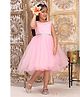 Toy Balloon Kids Net Woven Cap Sleeves Foil Printed & Sequins Embellished Dress  - Baby Pink