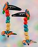 Little Tresses Parrot & Beads Applique Detailed Snap On Hair Clips - Orange