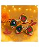 Little Tresses Navratri Theme Set Of 2 Abstract Embroidered & Mirror Work Embellished  Alligator Clips - Multi Colour