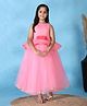 Toy Balloon Kids Net Woven Sleeveless Floral Applique Detailed Gown - Pink