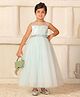 Toy Balloon Kids Net Woven Sleeveless Sequins Embellished Floral Applique Detailed Gown -  Sky Blue