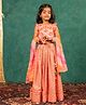 Jilmil Bangalori Raw Silk Woven Cap Sleeves Mirror Work Detailed Lehenga Choli With Dupatta Set - Salmon