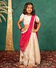 Jilmil Georgette Woven Puffed Sleeves Embroidered Lehenga Choli With Dupatta Set - White