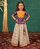 Jilmil Banarasi Bandhani Cotton Silk Woven Half Sleeves Embroidered Geometric Printed Lehenga Choli Set - Dark Purple