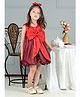 Foreverkidz Satin Woven Sleeveless Bow Applique Detailed Balloon Dress - Red