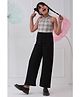 Foreverkidz Lycra Woven Sleeveless Checked Jumpsuit - Black