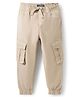 Pine Kids Cotton Elastane Woven Full Length Solid Trouser - Beige