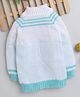 Little Angels Wollen Woven Full Sleeves Self Designed & Striped Sweater - White & Green