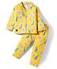 Enfance Core Full Sleeves Fruits Printed Night Suit Set - Yellow