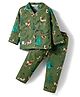 Enfance Core Full Sleeves Animals Printed Night Suit Set - Green