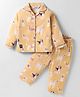 Enfance Core Full Sleeves Dogs Printed Coordinating Night Suit Set - Fawn
