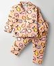 Enfance Core Full Sleeves Fruits Printed Coordinating Night Suit Set - Peach