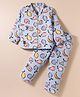 Enfance Core Full Sleeves  Fruits Printed Coordinating Night Suit Set - Blue