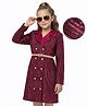 Hola Bonita Knit Full Sleeves  Party Wear Sequin Dress with Belt - Maroon