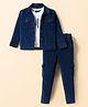 Robo Fry Cotton Woven Full Sleeves Jacket with Inner Tee & Trouser - Navy Blue & White