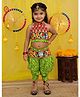 Bownbee Pure Cotton Navratri Theme Sleeveless Mirror Work Embellished Theme Costume Set - Maroon
