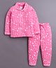 BUMZEE Cotton Knit Full Sleeves Butterfly Printed Night Suit Set - Pink