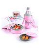 Cello Tiffy Insulated Lunch Box & Water Bottle Set with Unicorn Print Pink & Grey - 400 & 390 ml