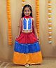 AJ Dezines Cotton Woven Navratri Theme Sleeveless Bandhani Printed & Gota Lace Embellished Lehenga Choli With Dupatta Set - Red