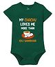 Zeezeezoo 100% Cotton Knit Family Theme Half Sleeves My Chachu Loves Me More Than Idli Sambhar Text Printed Onesie - Forest Green