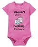 Zeezeezoo Family Theme 100% Cotton Knit Half Sleeves Chachis Future Shopping Partner Text Printed Onesie - Pink