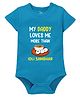Zeezeezoo Family Theme 100% Cotton Knit Half Sleeves My Daddy Loves Me More Than Idli Sambhar Text Printed Onesie - Blue