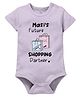 Zeezeezoo 100% Cotton Knit Family Theme Half Sleeves Masis Future Shopping Partner Text Printed Onesie - Lavender