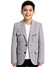 Charchit Cotton Blend Woven Full Sleeves Solid Blazer With Sports Text Printed Tee Set - Grey