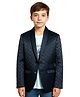 Charchit Cotton Blend Woven Full Sleeves Textured Blazer With Typography Printed & Stones Embellished Tee Set - Dark Green