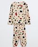 Cocoon Care Bamboo Cotton Knit Full Sleeves Printed Tee & Pajamas Coordinating Night Suit Set - Multi Colour
