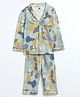 Cocoon Care Bamboo Knit Full Sleeves Abstract & Animal Printed Coordinating Night Suit Set - Multi Colour