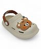 Lil Lollipop Teddy Bear & Bee Applique Anti Slip Perforated Slingback Clogs - Cream