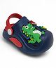 Lil Lollipop Dinosaur & Watermelon Applique Anti Slip Perforated Slingback Clogs - Navy Blue