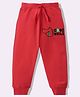 KAVEE Pure Cotton Knit Biowashed Full Length Crocodile Printed Lounge Pants - Red