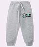 KAVEE Pure Cotton Knit Biowashed Full Length Crocodile Printed Lounge Pants -Grey
