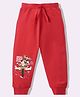KAVEE Pure Cotton Knit Biowashed Full Length Dogs Printed Lounge Pants - Red